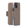 iPhone 13 Stand Diary Case Shrink Leather (Etoupe)