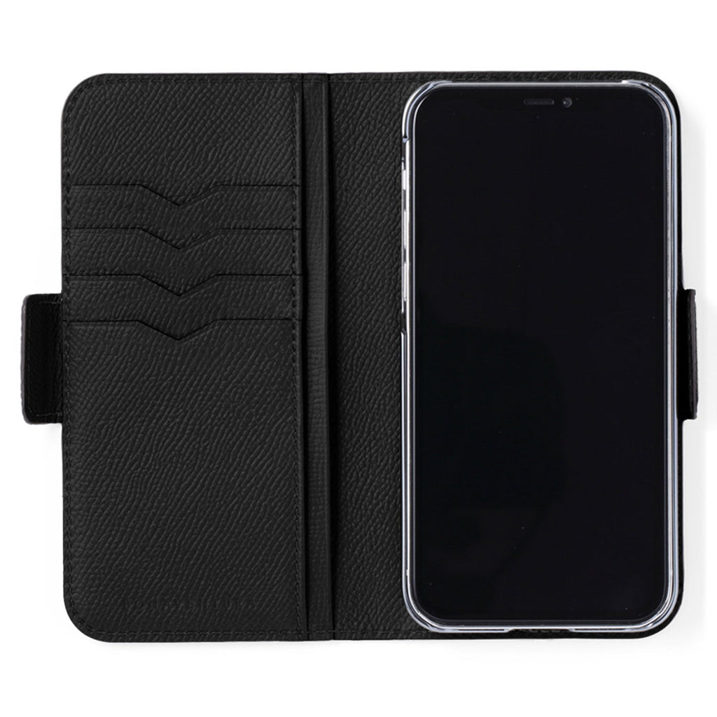 iPhone 13 Pro Max Stand Diary Case Shrink Leather (Black)