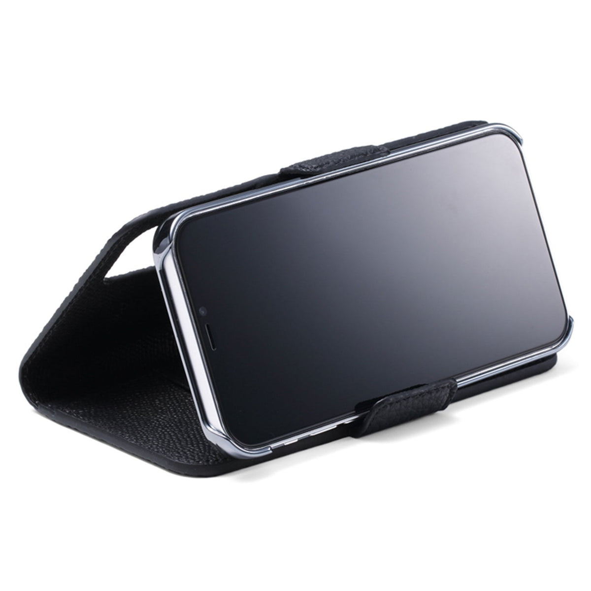 iPhone 13 Pro Max Stand Diary Case Shrink Leather (Black)