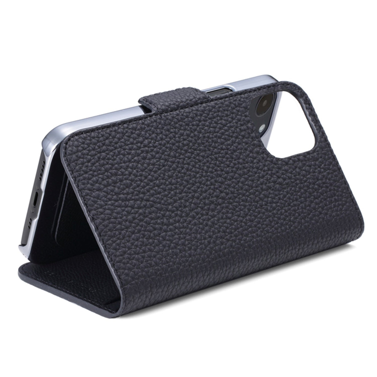 iPhone 13 Pro Max Stand Diary Case Shrink Leather (Black)