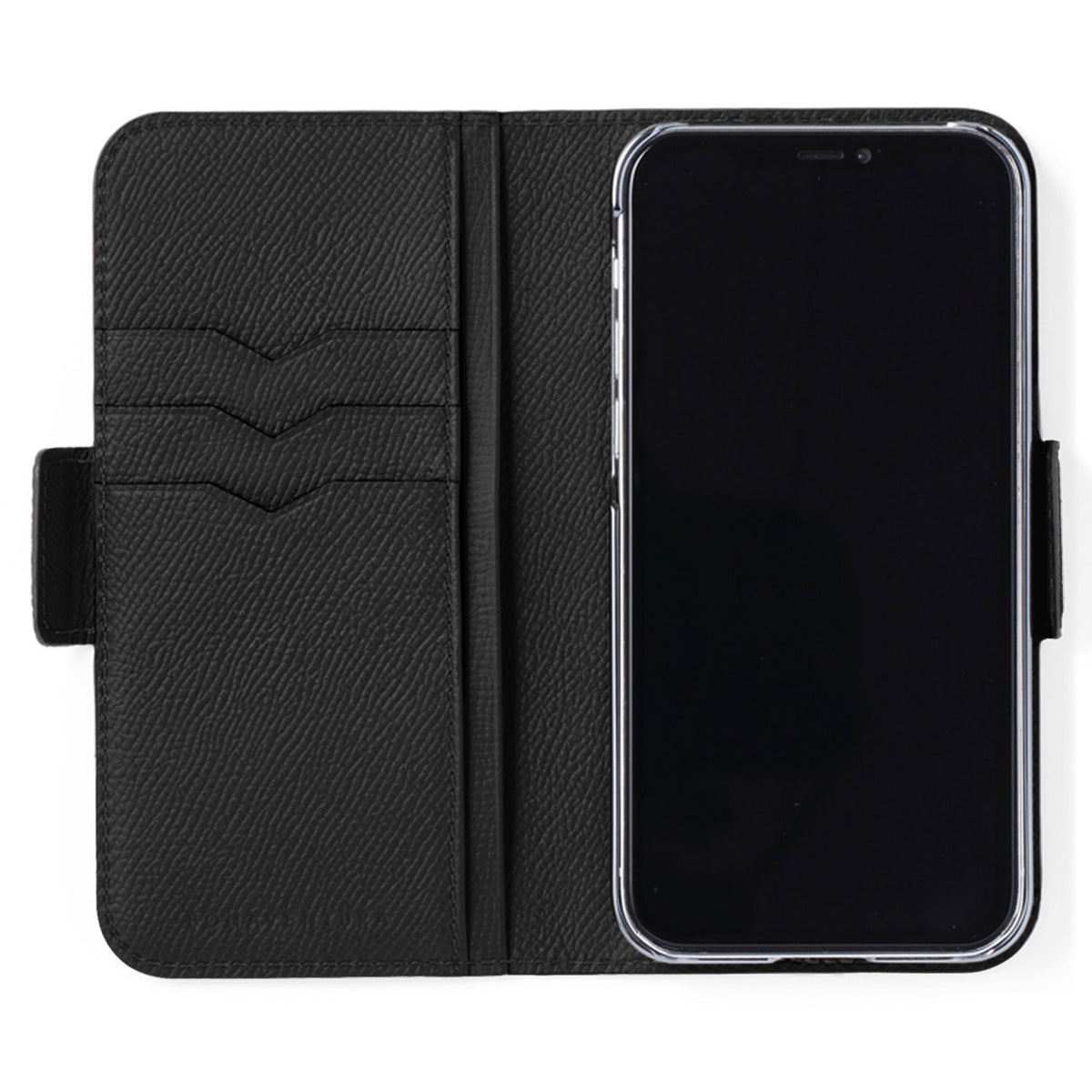 iPhone 14 Stand Diary Case Shrink Leather (Black)
