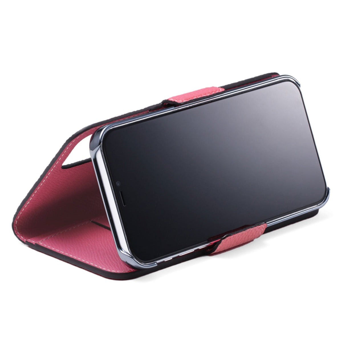 iPhone 14 Plus Stand Diary Case Shrink Leather (Azalee Pink × Fuchsia Pink)