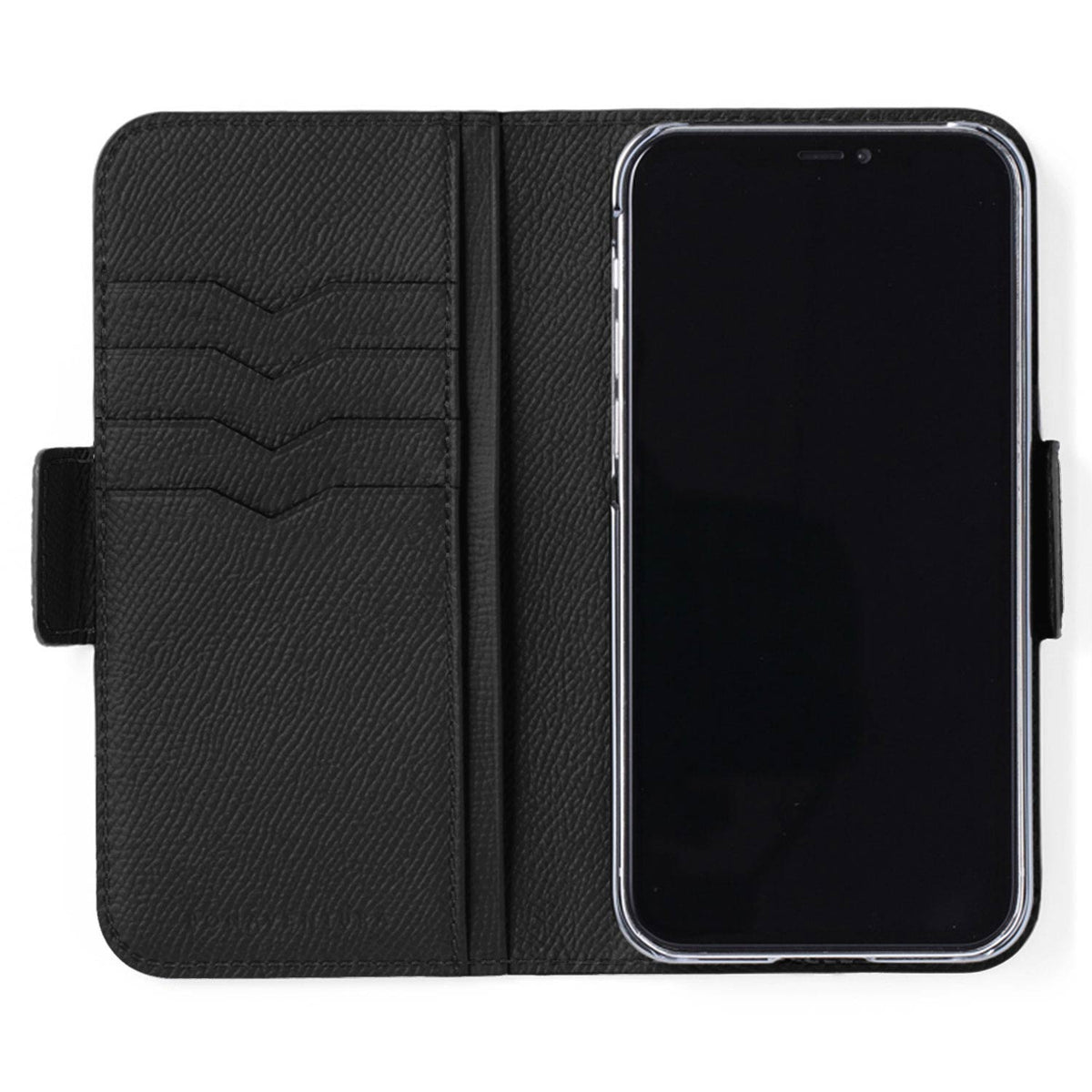 iPhone 14 Pro Max Stand Diary Case Shrink Leather (Black)