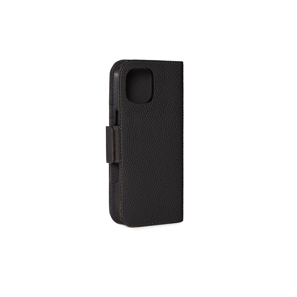 iPhone 16 Stand Diary Case Shrink Leather (Black)