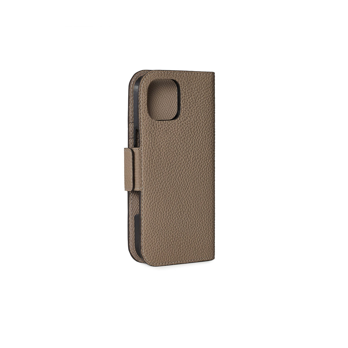 iPhone 16 Stand Diary Case Shrink Leather (Etoupe)