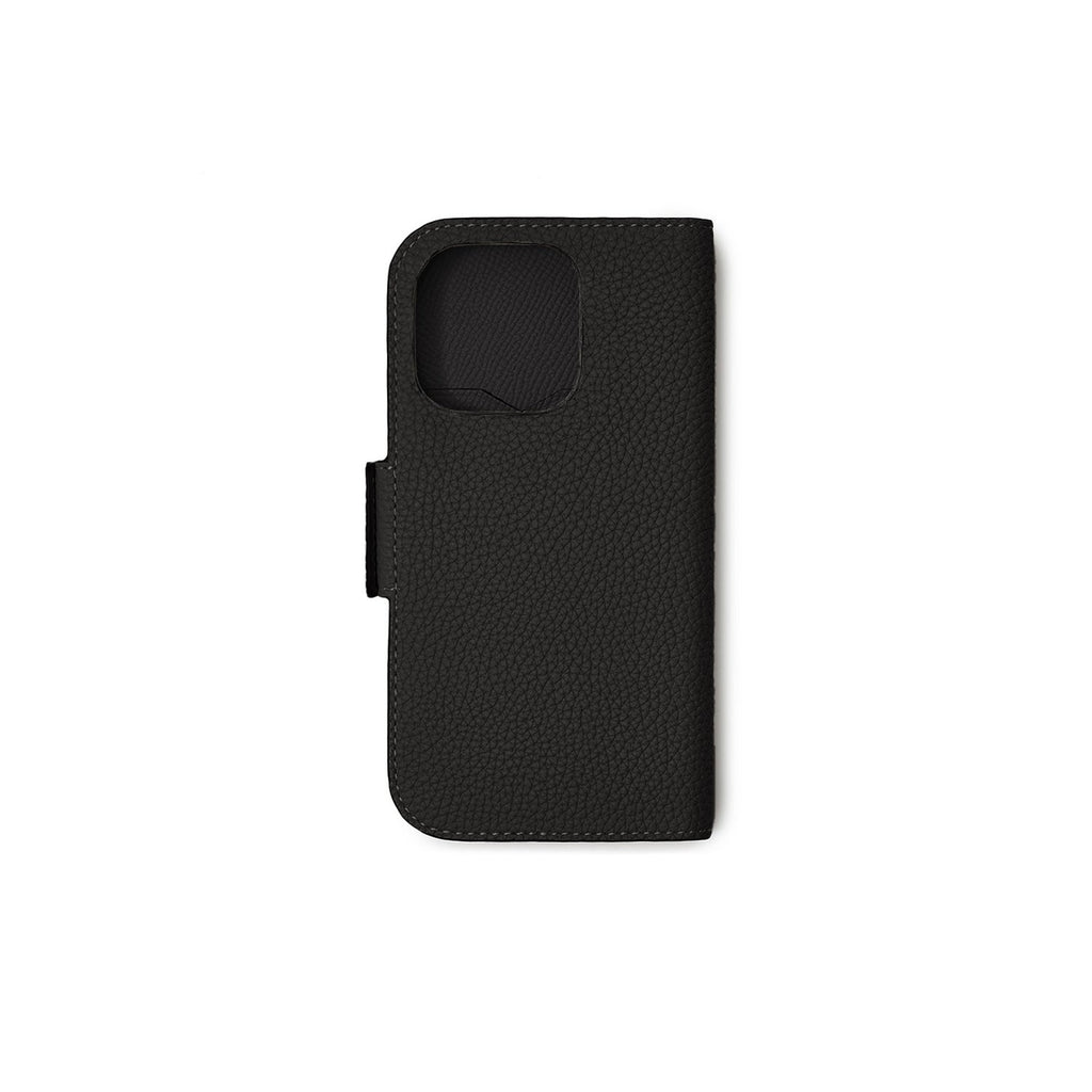 iPhone 16 Pro Stand Diary Case Shrink Leather (Black)
