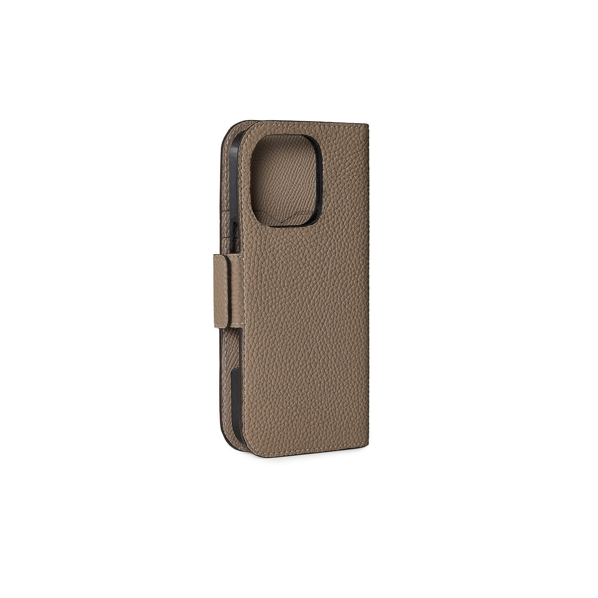 iPhone 16 Pro Stand Diary Case Shrink Leather (Etoupe)