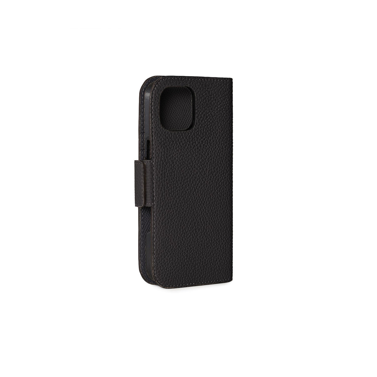 iPhone 16 Pro Max Stand Diary Case Shrink Leather (Black)
