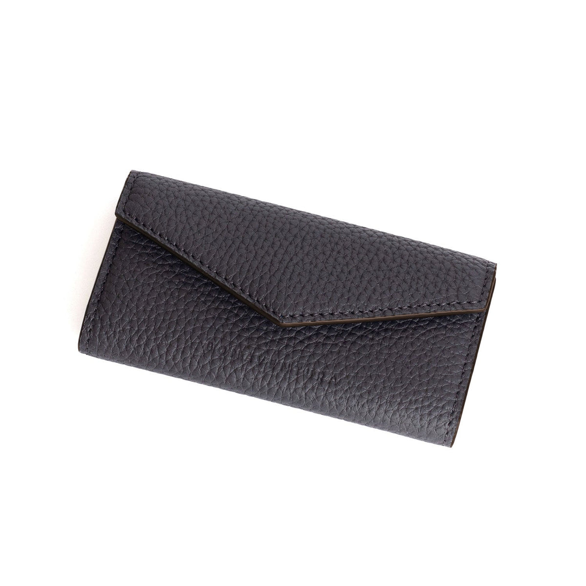 Slim Key Case Shrink Leather (Black × Green)