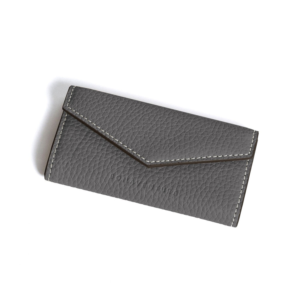 Slim Key Case Shrink Leather (Charcoal Gray × True Gray)