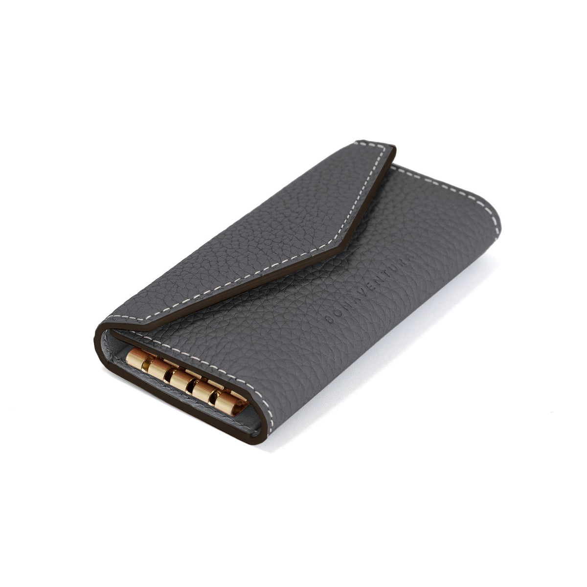 Slim Key Case Shrink Leather (Charcoal Gray × True Gray)