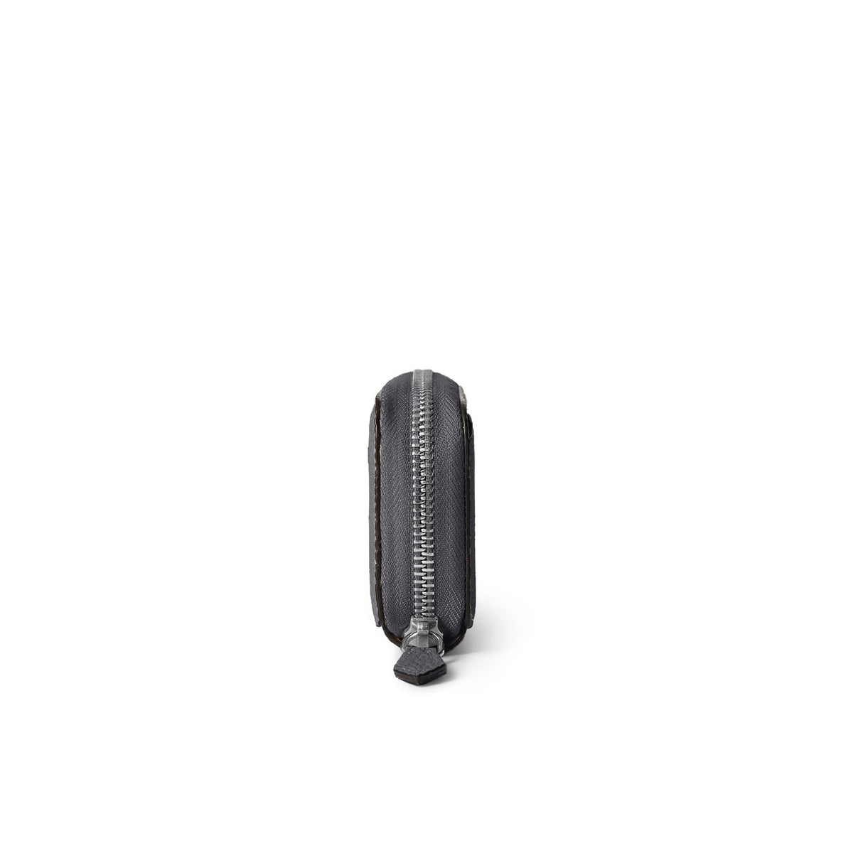 Round Zip Smart Key Case Shrink Leather (Charcoal Gray × True Gray)
