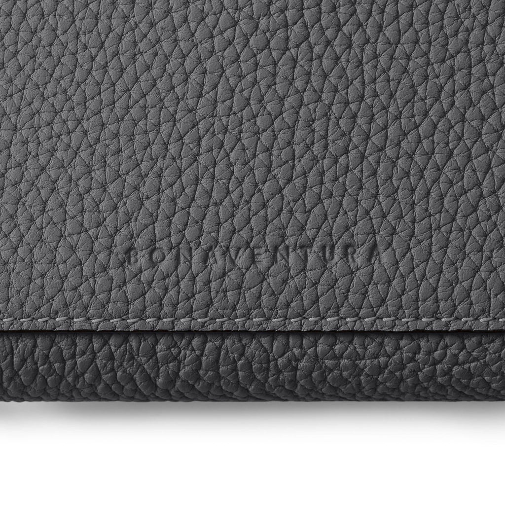 Round Zip Smart Key Case Shrink Leather (Charcoal Gray × True Gray)