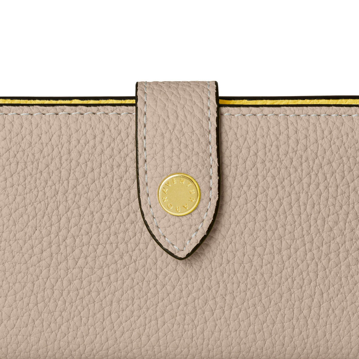 Belted Key Case Shrink Leather (Greige × Yellow)