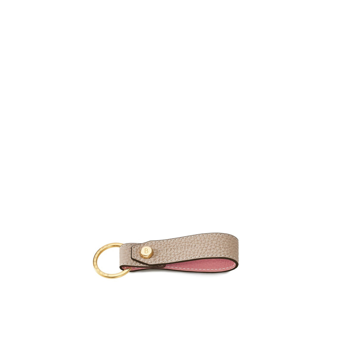 Key Holder Shrink Leather (Greige × Coral Pink)