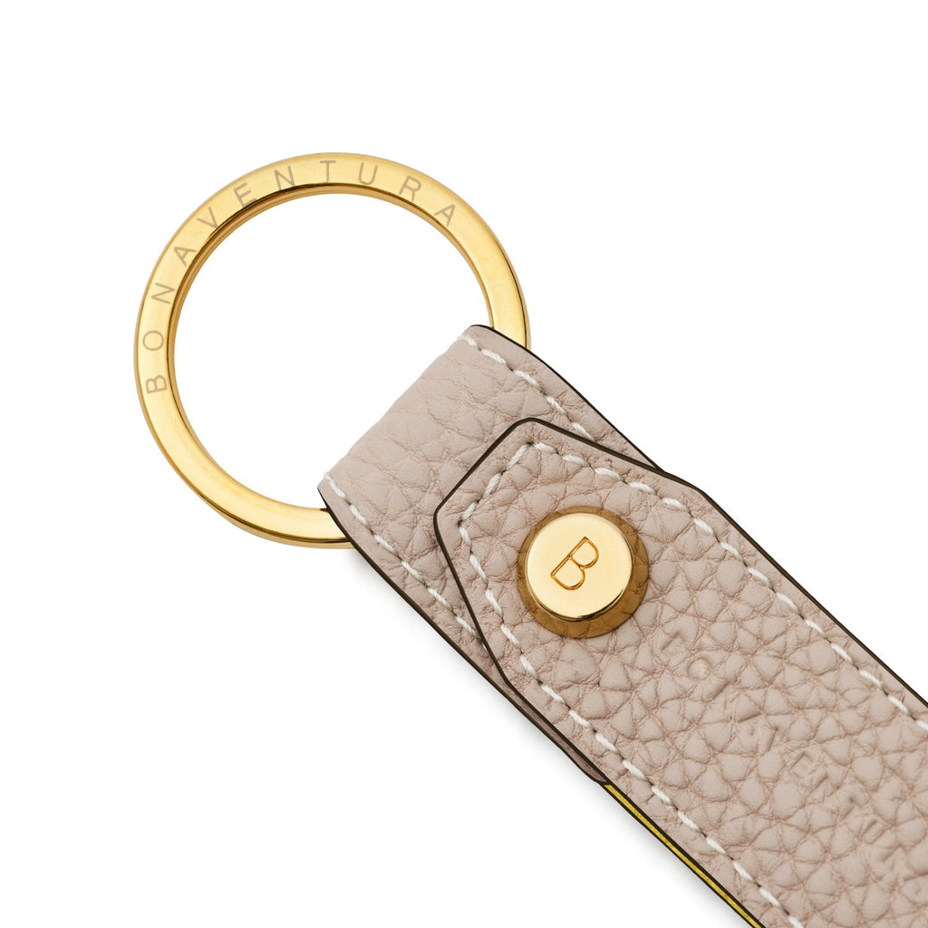 Key Holder Shrink Leather (Greige × Yellow)