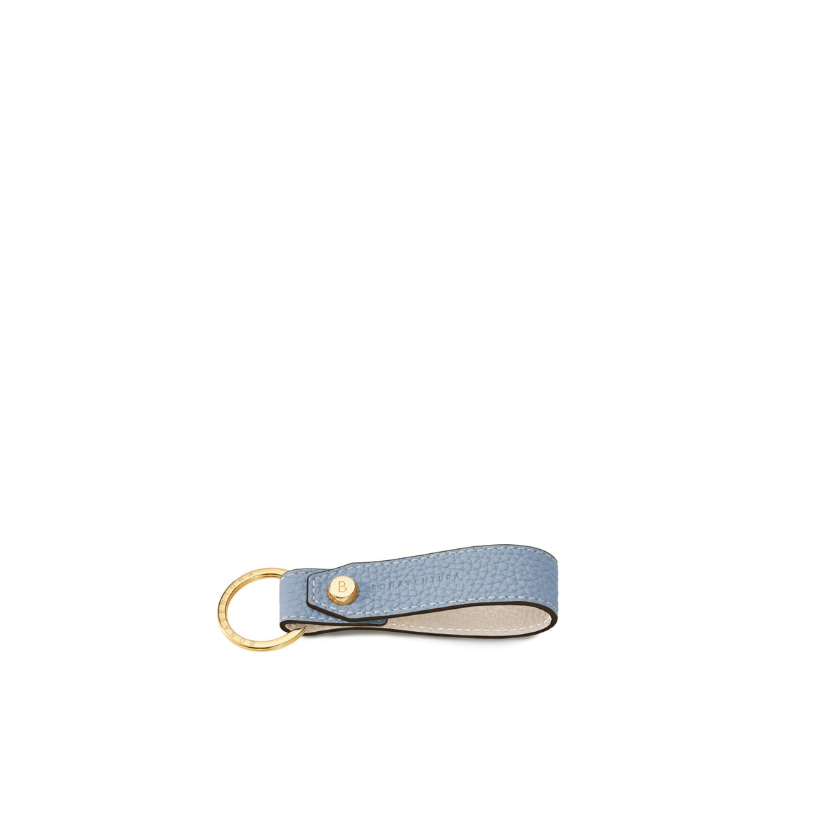 Key Holder Shrink Leather (Ice Blue × Ivory)