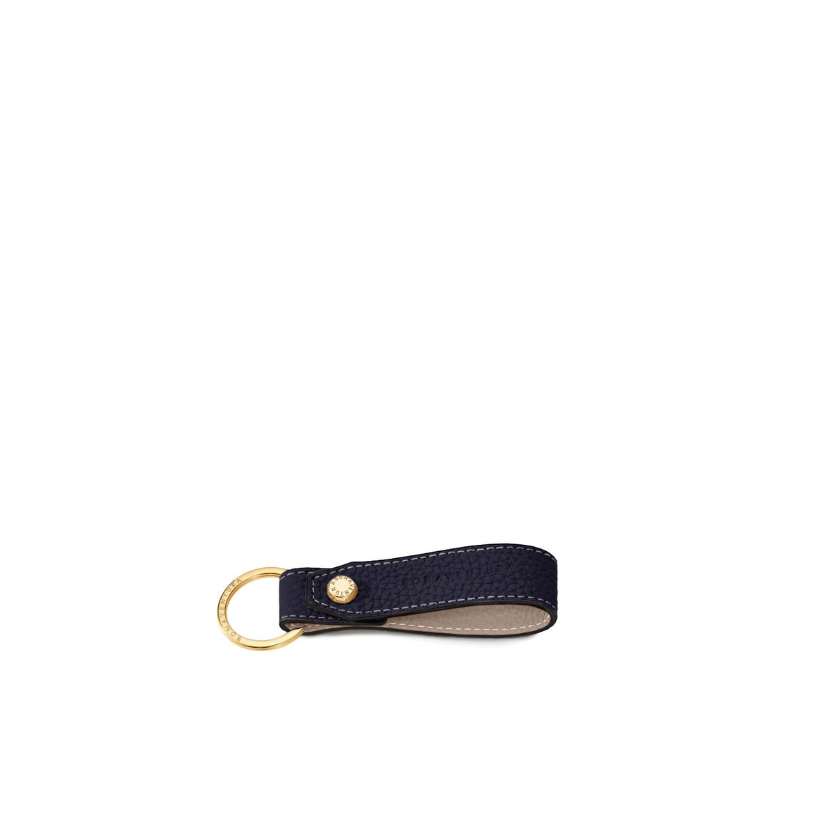 Key Holder Shrink Leather (Navy × Greige)