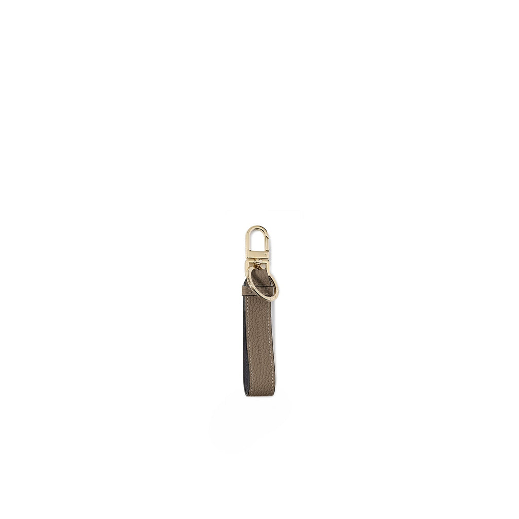 Leather Key Holder Shrink Leather (Etoupe × Black)