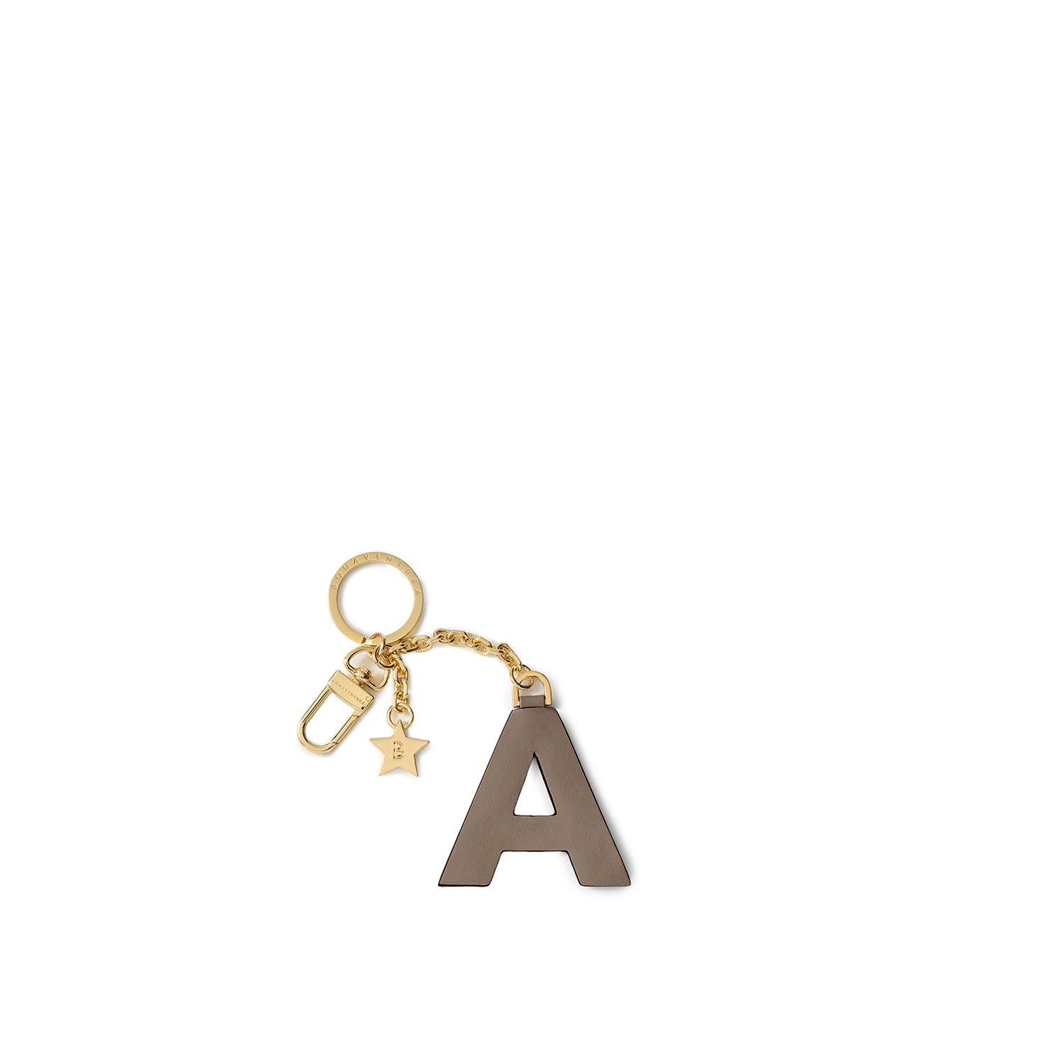 Leather Initial Charm Key Holder Shrink Leather – BONAVENTURA