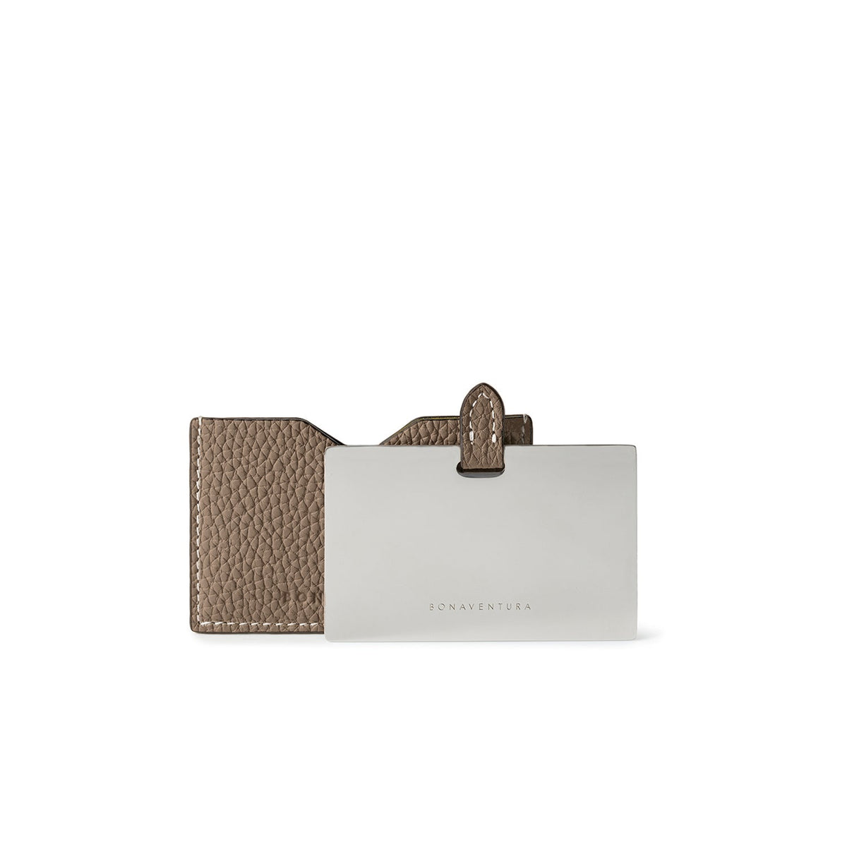 Compact Mirror Leather Case Shrink Leather (Etoupe)