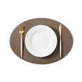 Round Placemat Shrink Leather (Etoupe)