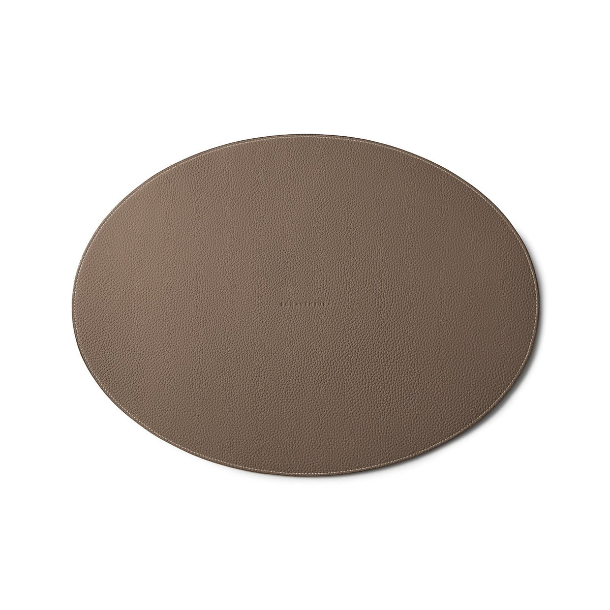 Round Placemat Shrink Leather (Etoupe)