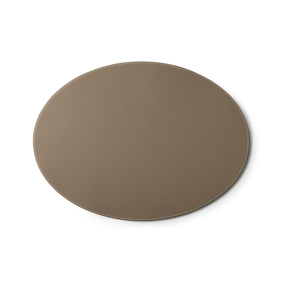 Round Placemat Shrink Leather (Etoupe)