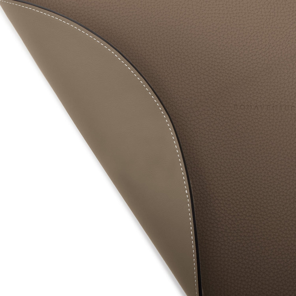 Round Placemat Shrink Leather (Etoupe)