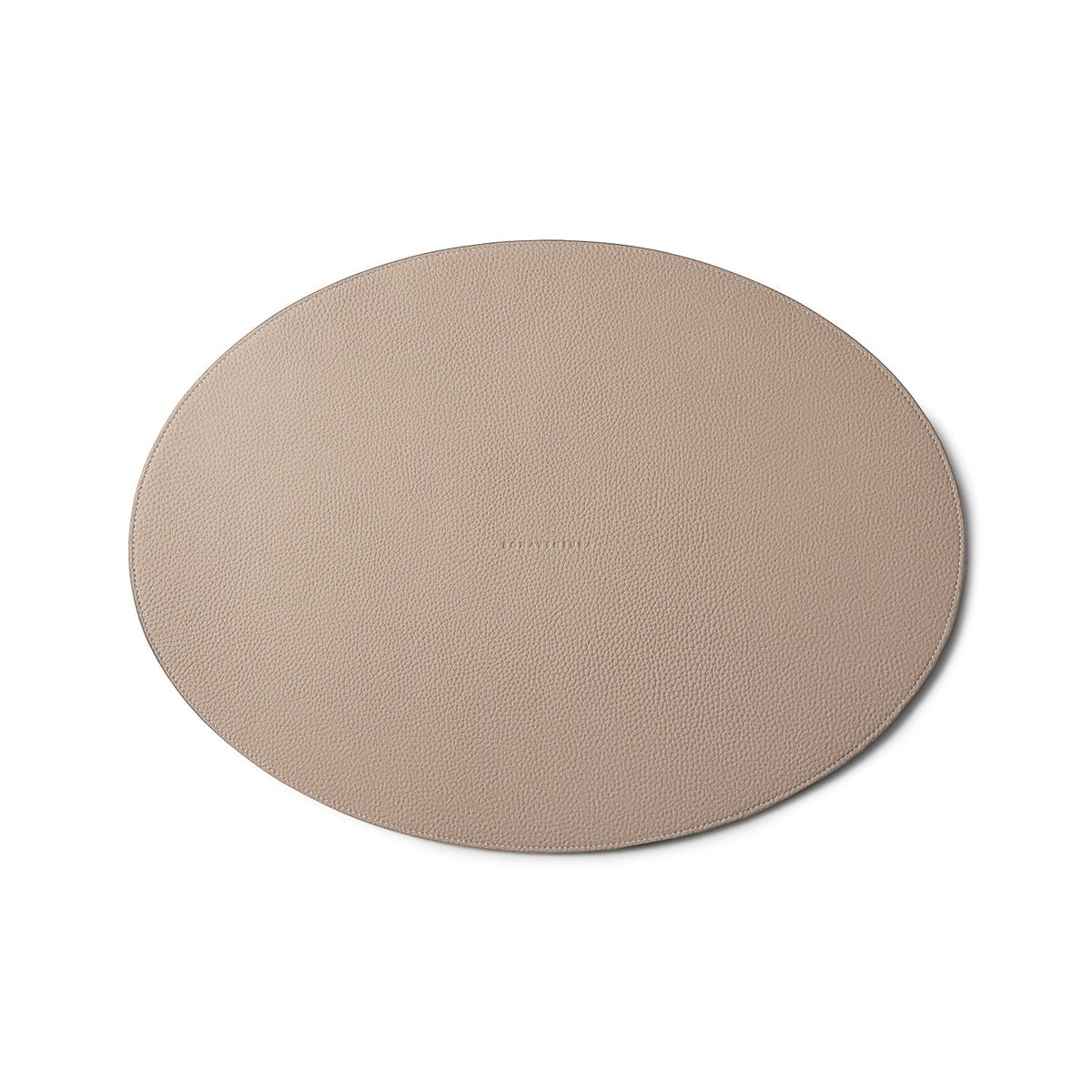 Round Placemat Shrink Leather (Greige)