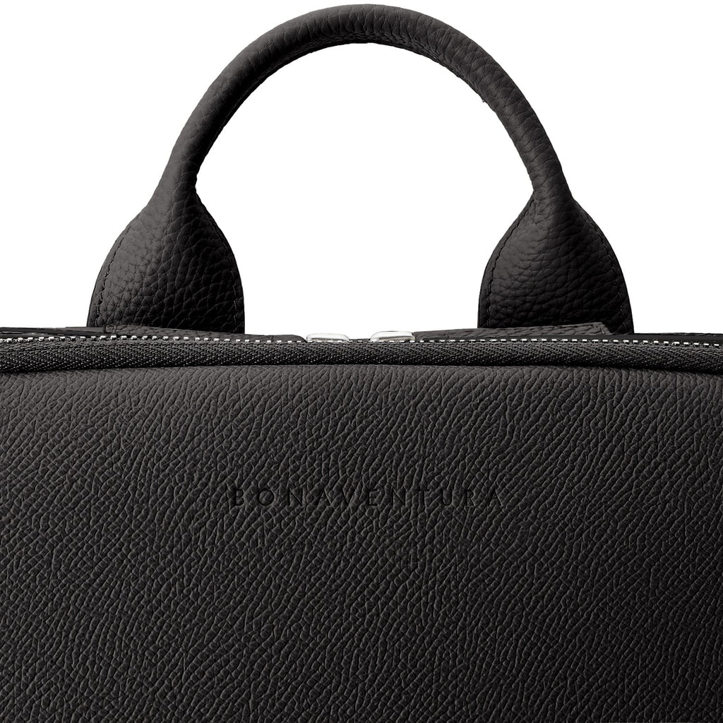 SAVOIA × BONAVENTURA David Backpack Nobile Leather × Shrink Leather (Black × Savoia Blue)