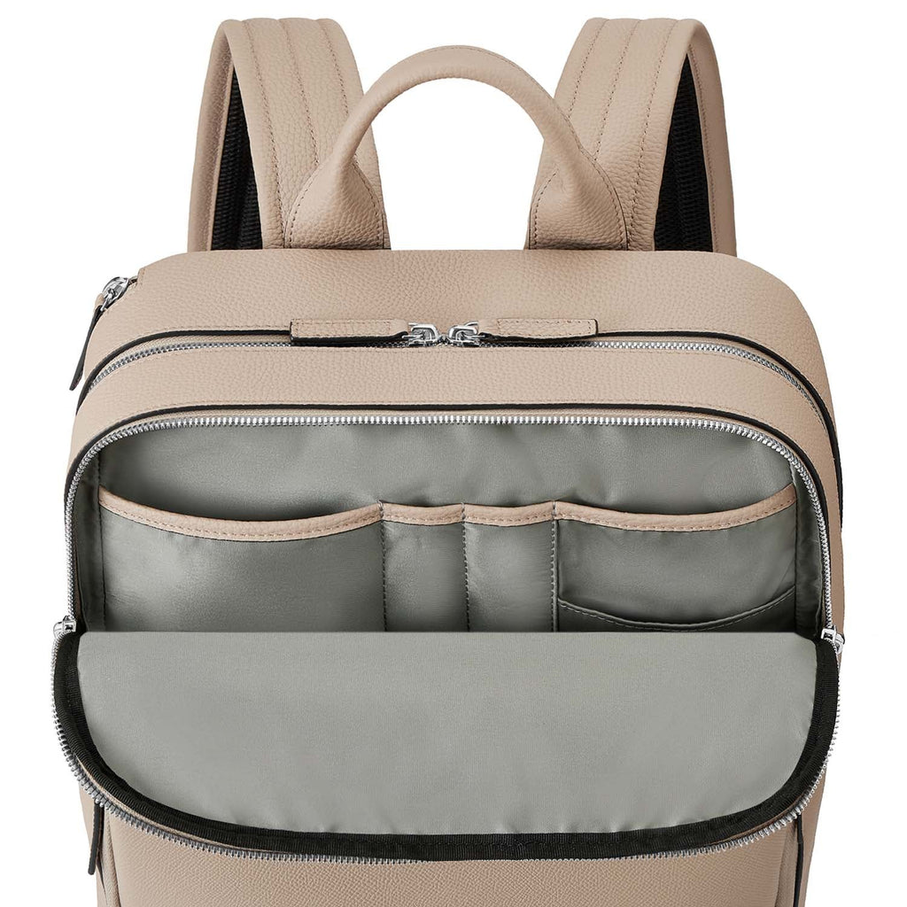 David Backpack Nobile Leather × Shrink Leather (Greige)