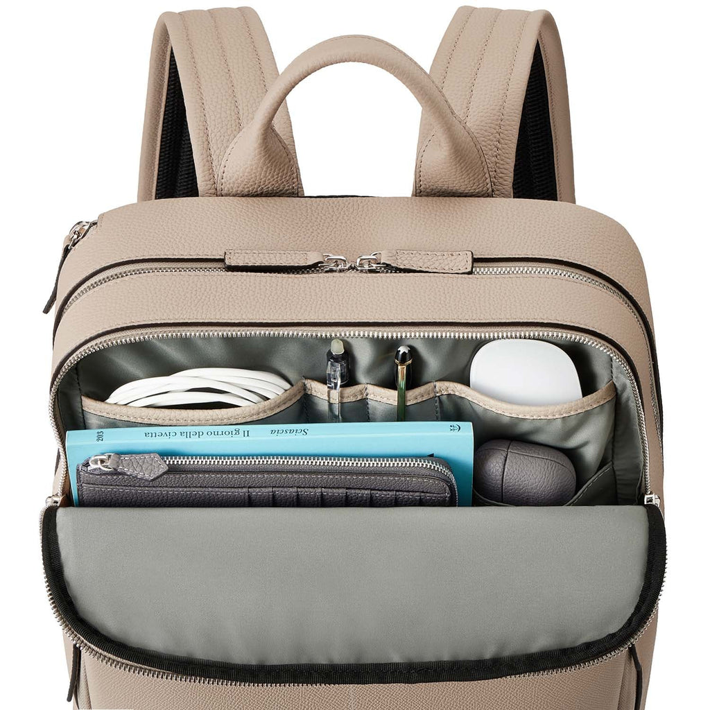 David Backpack Nobile Leather × Shrink Leather (Greige)