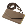 iPhone 15 Diary Case with Mirror Shrink Leather (Etoupe × Yellow)