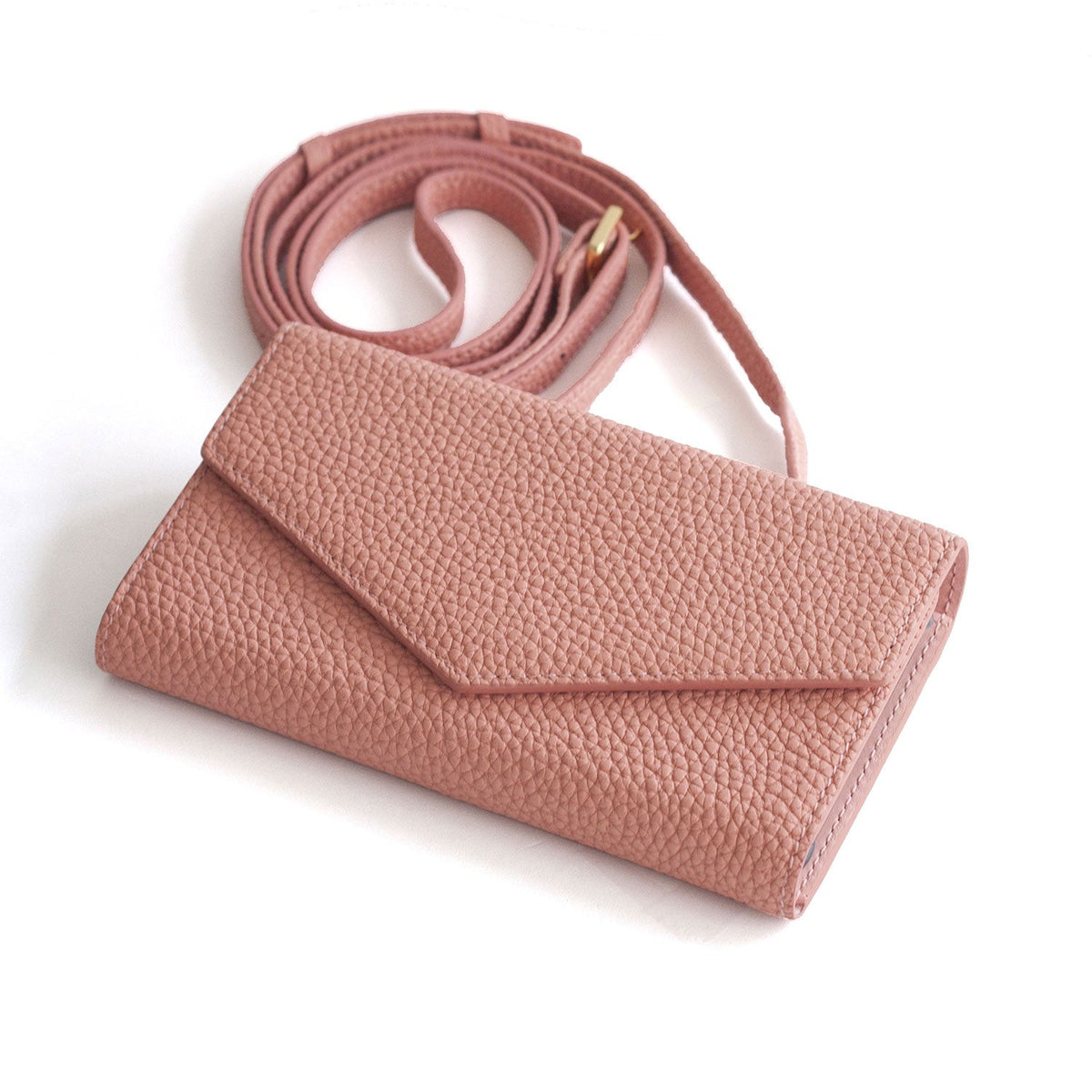 iPhone XR Diary Case with Mirror Shrink Leather (Coral Pink)