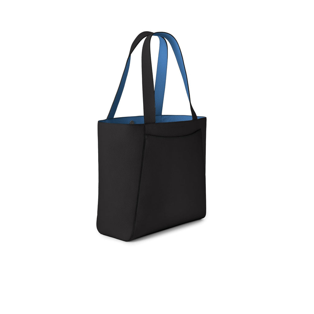 SAVOIA × BONAVENTURA Manuel Tote Bag Shrink Leather (Black × Savoia Blue)