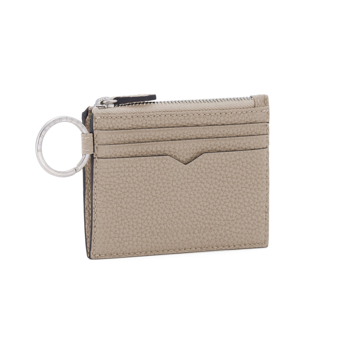 Mini Wallet with Key Ring Shrink Leather (Greige)