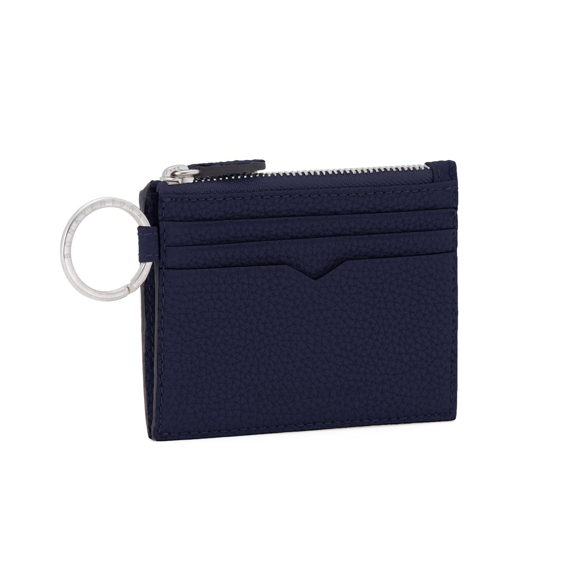 Mini Wallet with Key Ring Shrink Leather (Navy)
