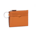 Mini Wallet with Key Ring Shrink Leather (Orange)