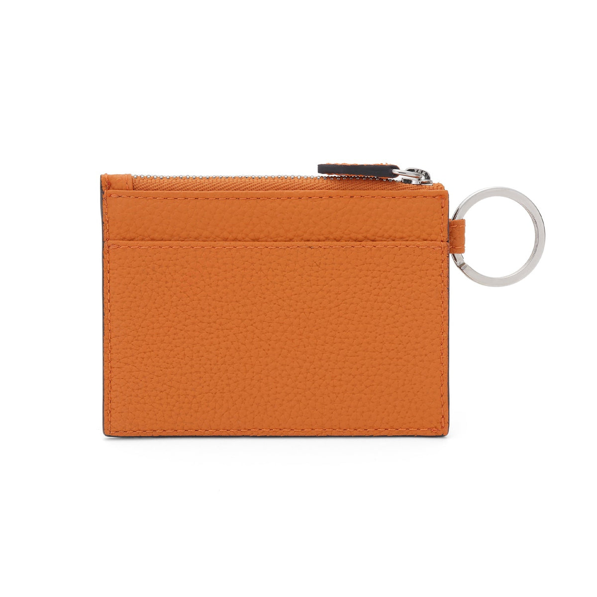 Mini Wallet with Key Ring Shrink Leather (Orange)