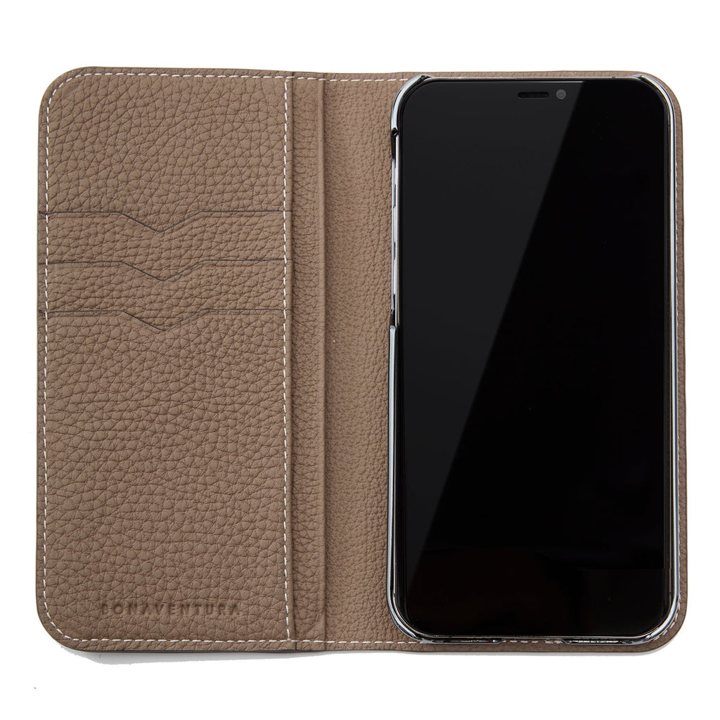 iPhone 12 / 12 Pro Diary Case Embossed Croco Leather (Etoupe)