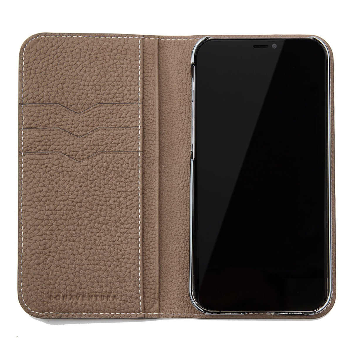 iPhone 12 / 12 Pro Diary Case Embossed Croco Leather (Etoupe)