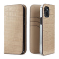 iPhone 13 Diary Case Embossed Croco Leather (Greige)