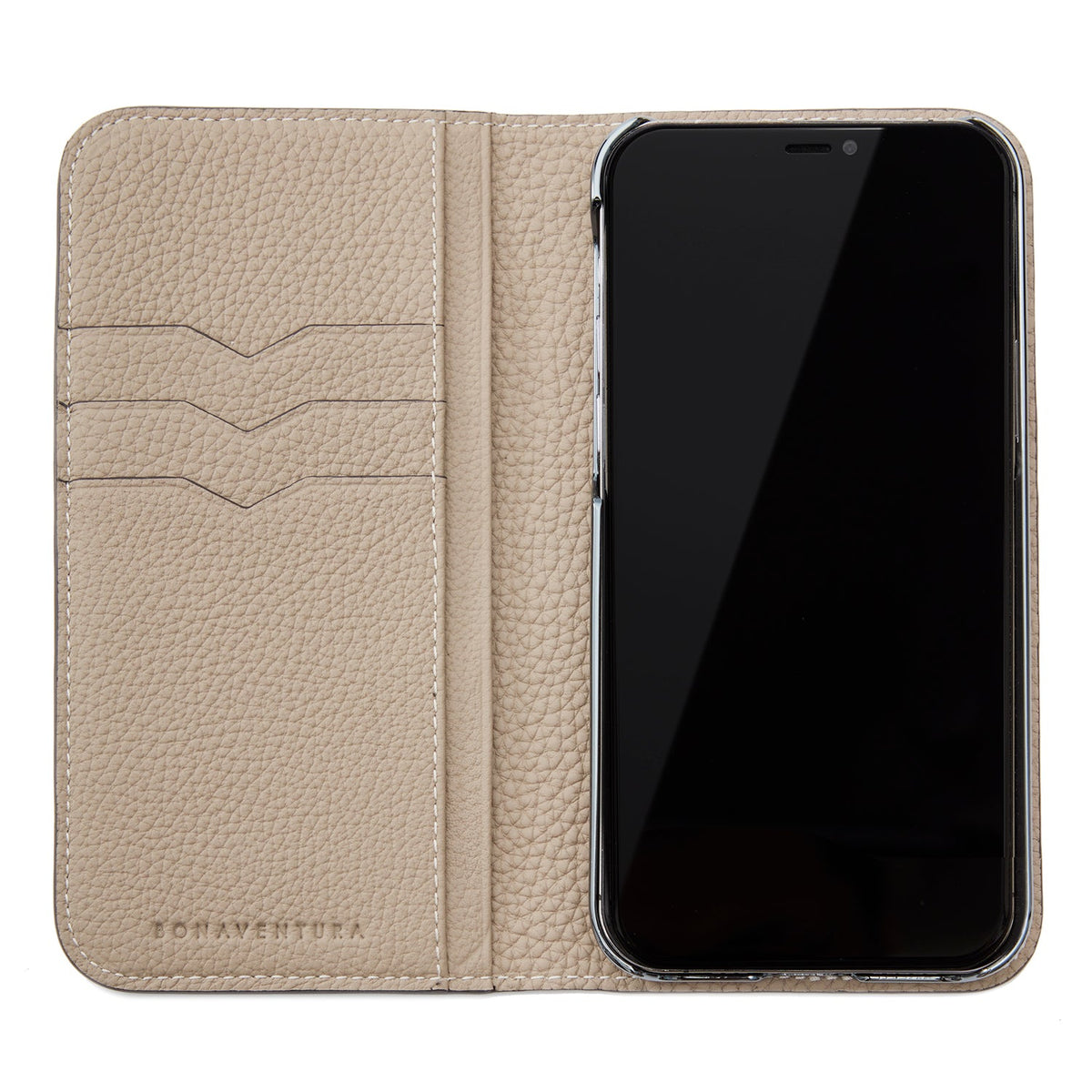 iPhone 13 Pro Diary Case Embossed Croco Leather (Greige)