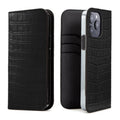 iPhone 14 Pro Diary Case Embossed Croco Leather (Black)
