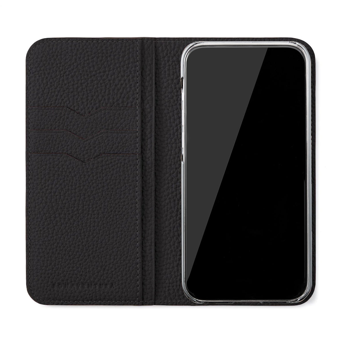 iPhone 14 Pro Diary Case Embossed Croco Leather (Black)