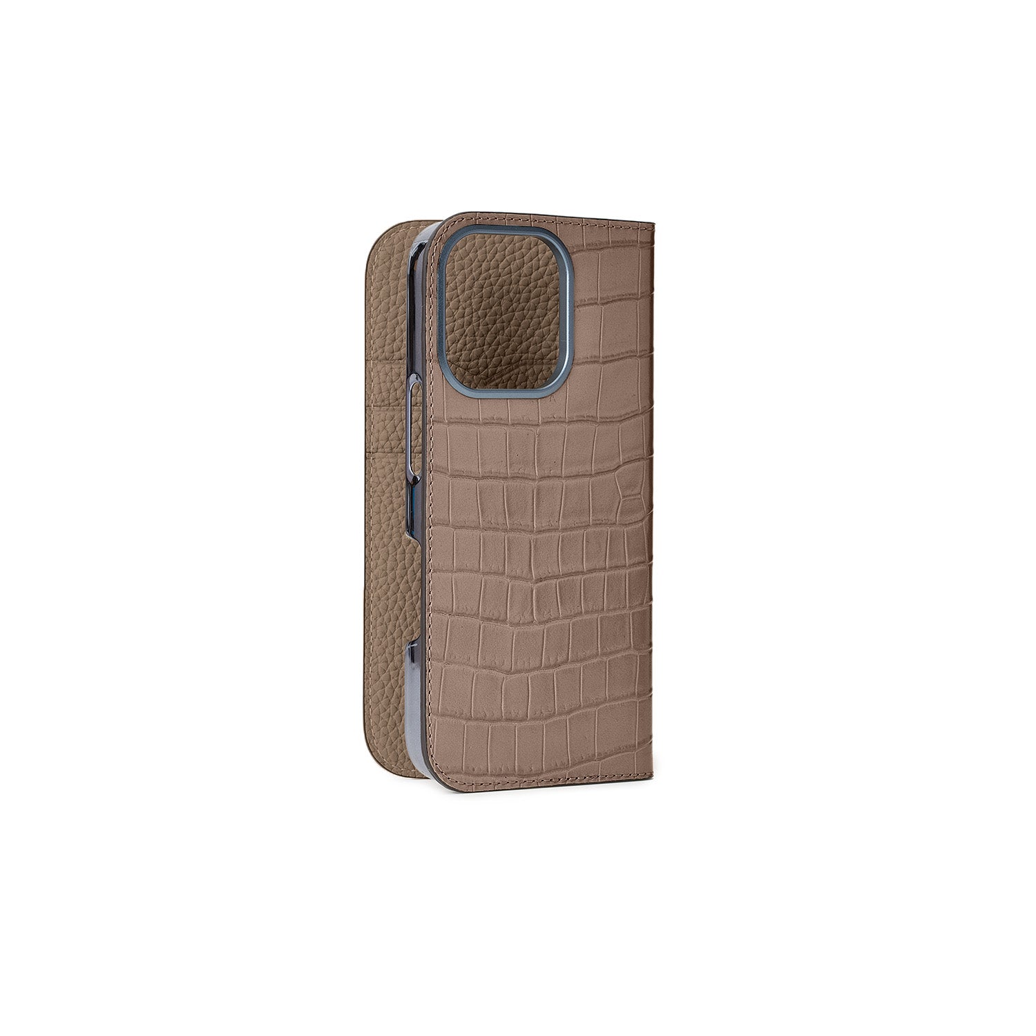 Diary Case Embossed Croco Leather (iPhone 16 Pro)