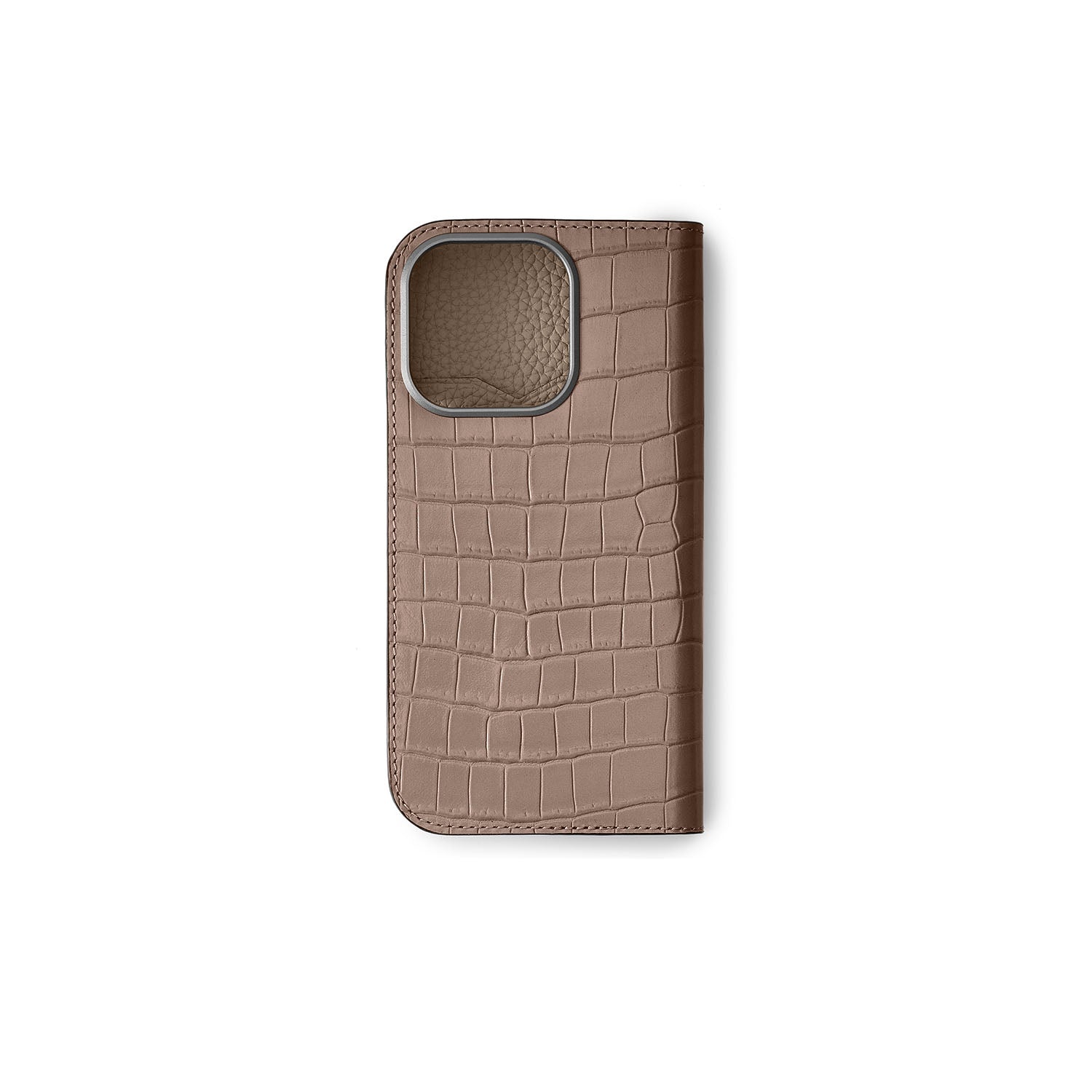 Diary Case Embossed Croco Leather (iPhone 16 Pro)