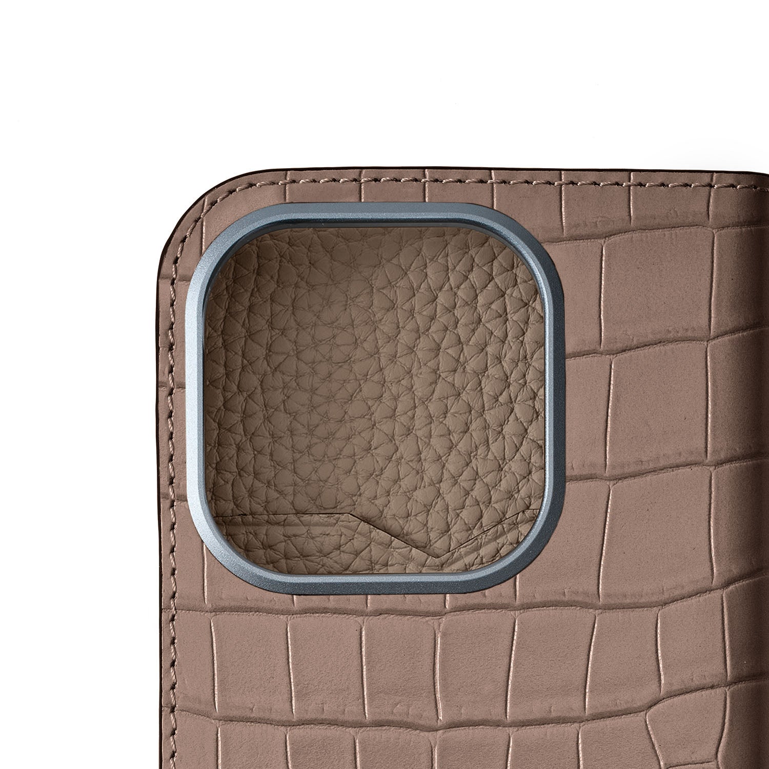 Diary Case Embossed Croco Leather (iPhone 16 Pro)