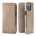 iPhone 16 Pro Max Diary Case Embossed Croco Leather (Greige)